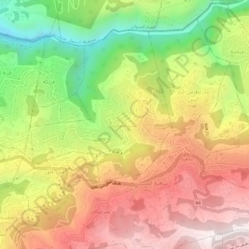 Carte topographique Beit Chabab, altitude, relief