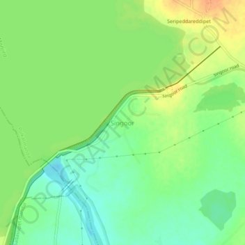 Carte topographique Singoor, altitude, relief