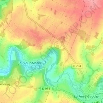 Carte topographique Les Cailles, altitude, relief