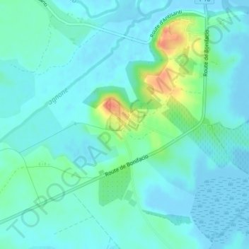 Carte topographique Casabianda, altitude, relief