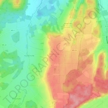 Carte topographique Warmisried, altitude, relief