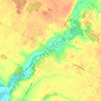 Carte topographique Drayton, altitude, relief