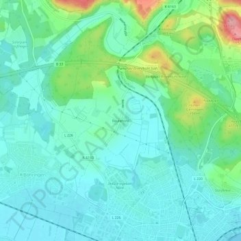 Carte topographique Reutehöfe, altitude, relief