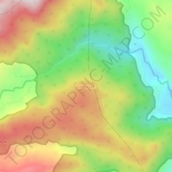 Carte topographique Barugae, altitude, relief