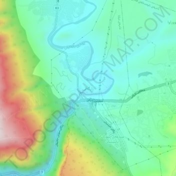 Carte topographique Zargali, altitude, relief