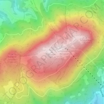 Carte topographique Schöckl, altitude, relief