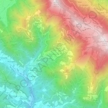 Carte topographique San Marco, altitude, relief