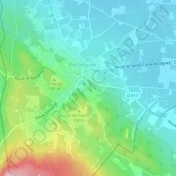 Carte topographique La Vialasse, altitude, relief