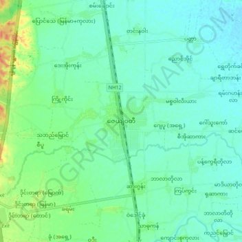 Carte topographique Zayyawadi, altitude, relief