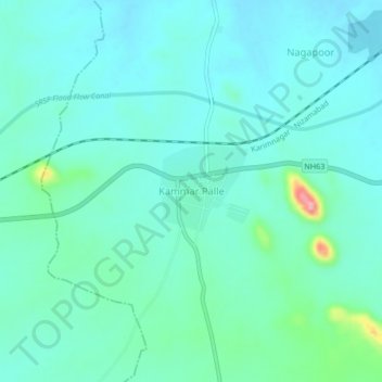 Carte topographique Kammar Palle, altitude, relief