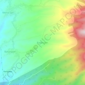 Carte topographique Padangan, altitude, relief