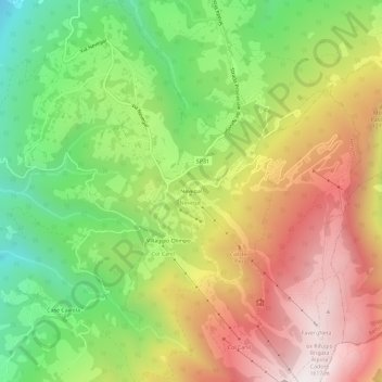 Carte topographique Nevegal, altitude, relief