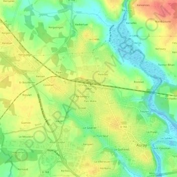 Carte topographique Dakar, altitude, relief