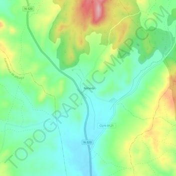 Carte topographique Noheda, altitude, relief