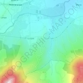 Carte topographique Champelogne, altitude, relief