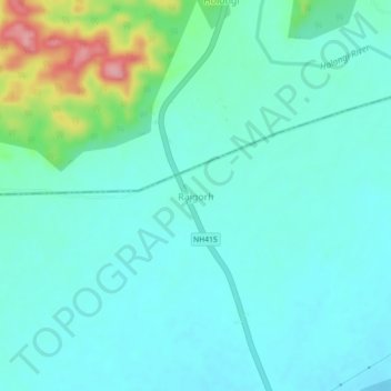 Carte topographique Rajgorh, altitude, relief