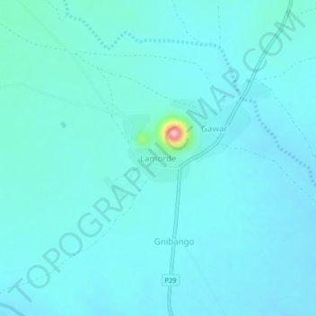Carte topographique Lamorde, altitude, relief