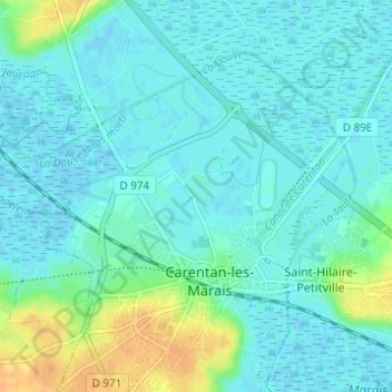 Carte topographique Blactot, altitude, relief