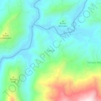 Carte topographique Rante, altitude, relief