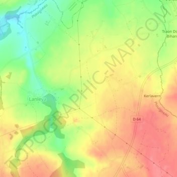 Carte topographique Normandy, altitude, relief