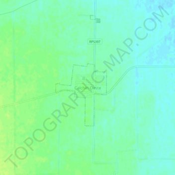 Carte topographique Calchín Oeste, altitude, relief