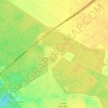 Carte topographique Les Gargails, altitude, relief