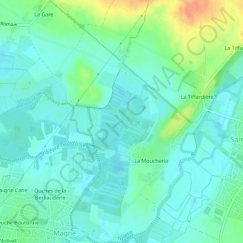 Carte topographique Prairie de Saint-Rémis, altitude, relief
