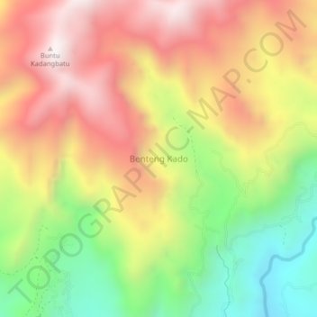 Carte topographique Benteng Kado, altitude, relief