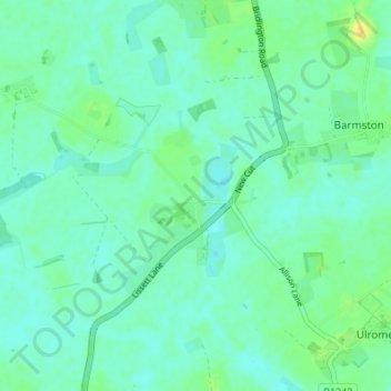 Carte topographique Lissett, altitude, relief