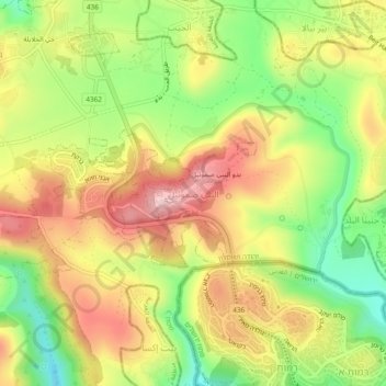 Carte topographique An Nabi Samwil, altitude, relief