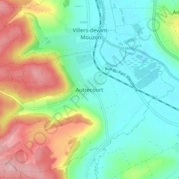 Carte topographique Autrecourt, altitude, relief