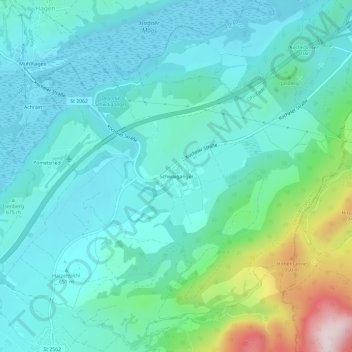 Carte topographique Schwaiganger, altitude, relief