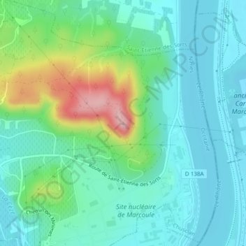 Carte topographique Dent de Marcoule, altitude, relief