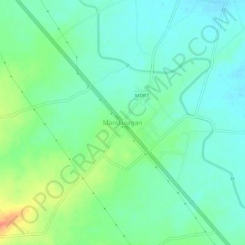 Carte topographique Mandavagan, altitude, relief