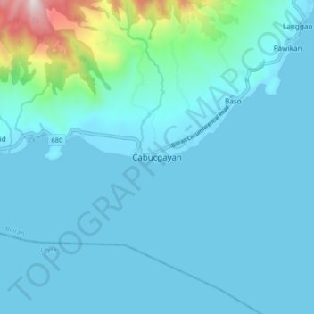 Carte topographique Cabucgayan, altitude, relief