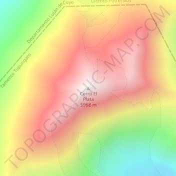 Carte topographique Cerro El Plata, altitude, relief