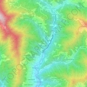 Carte topographique Dorbora, altitude, relief