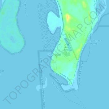 Carte topographique Kooringal, altitude, relief