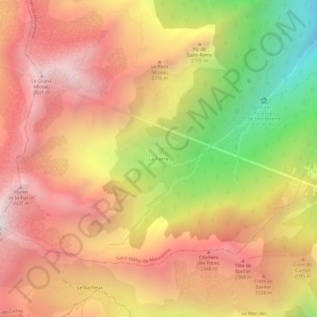 Carte topographique La Pierre, altitude, relief