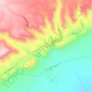 Carte topographique Amourah, altitude, relief