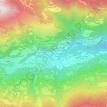 Carte topographique Lombro, altitude, relief