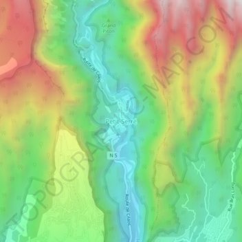 Carte topographique Petit-Serré, altitude, relief