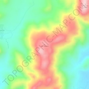 Carte topographique Cerr Blanco, altitude, relief