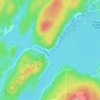 Carte topographique Lac-Labelle, altitude, relief