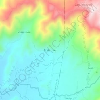 Carte topographique Mabuhay, altitude, relief