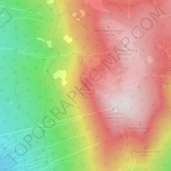 Carte topographique Kleiner Falkenstein, altitude, relief