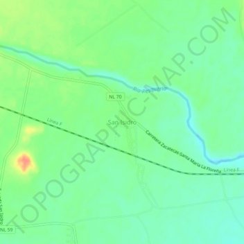 Carte topographique San Isidro, altitude, relief