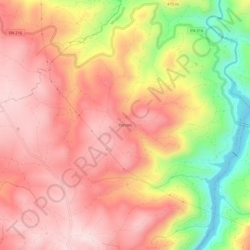 Carte topographique Porrais, altitude, relief