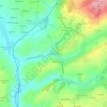 Carte topographique Moulin du Lay, altitude, relief