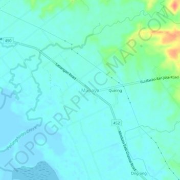 Carte topographique Mapaya, altitude, relief
